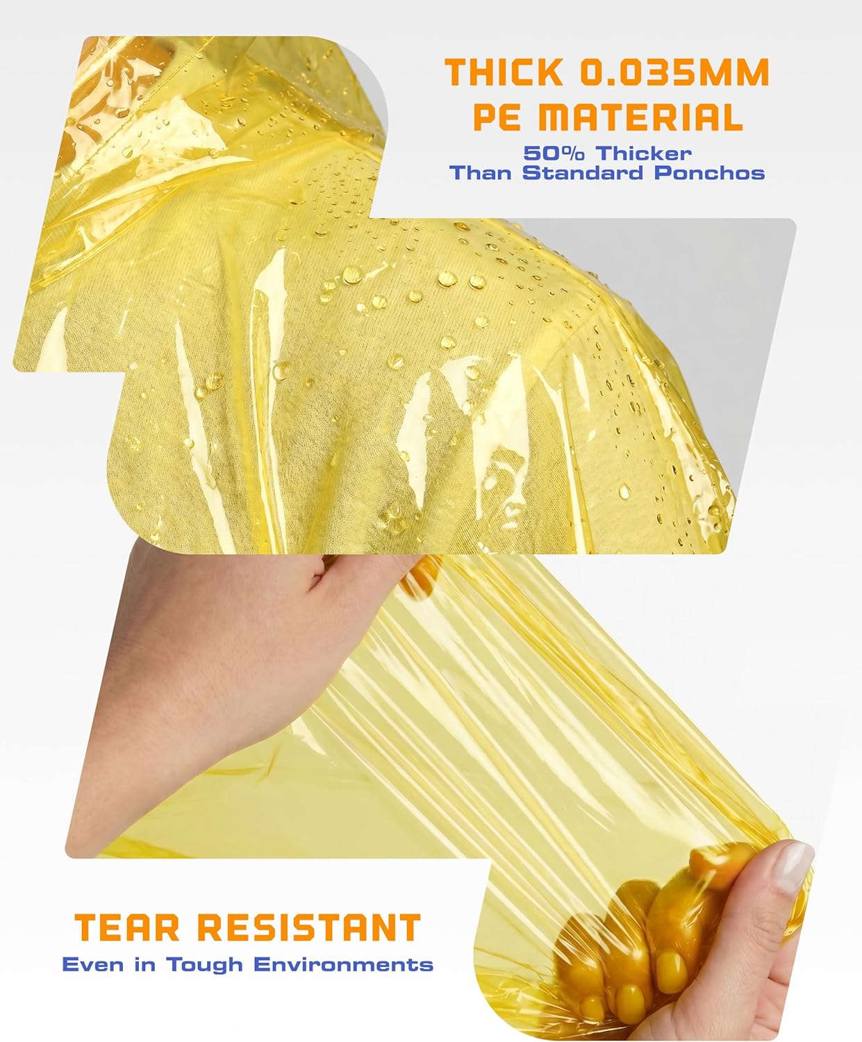 Hagon PRO Disposable Rain Ponchos for Adults (5 Pack) - Image 2