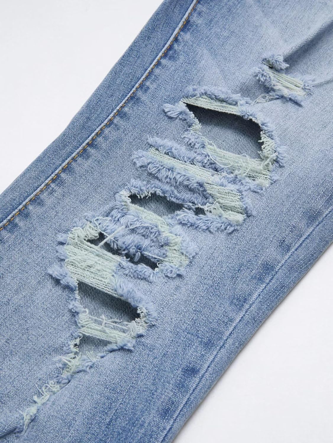 Flamingals Women's Bell Bottom Jeans Flared Ripped Stretchy Mid Rise Cut Out Distressed Denim Bootcut Jeans - Image 5