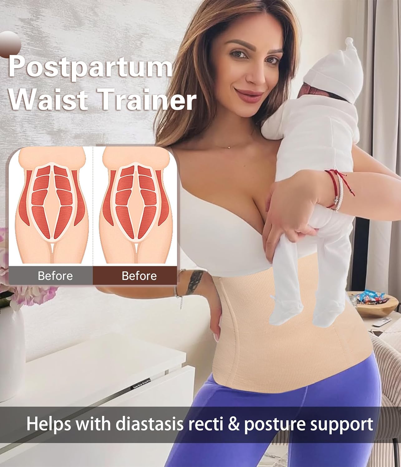 sellto Waist Trainer for Women Tummy Control Postpartum Recovery Belt Waist Cincher Body Shaper - Image 4