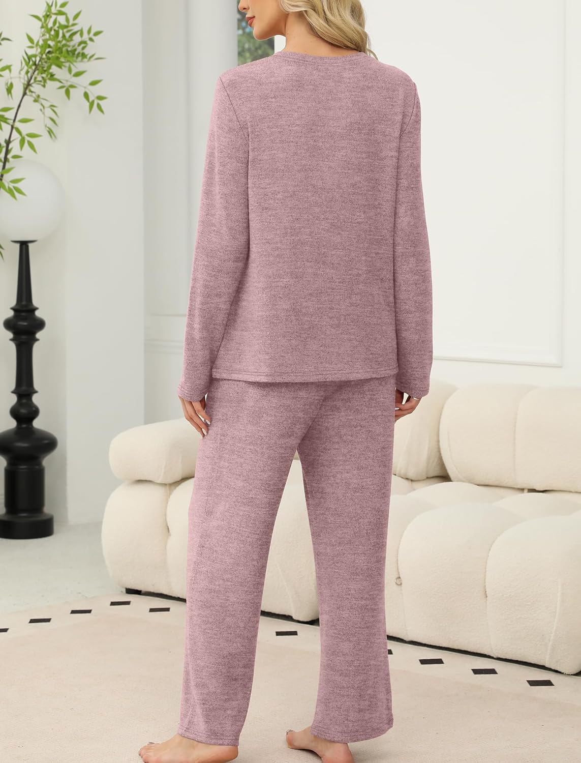 SAMPEEL Pajamas for Women Set Comfy Lounge Sets Two Piece Long Sleeve Cute Pjs Soft Sleepwear Winter Clothing - Image 5