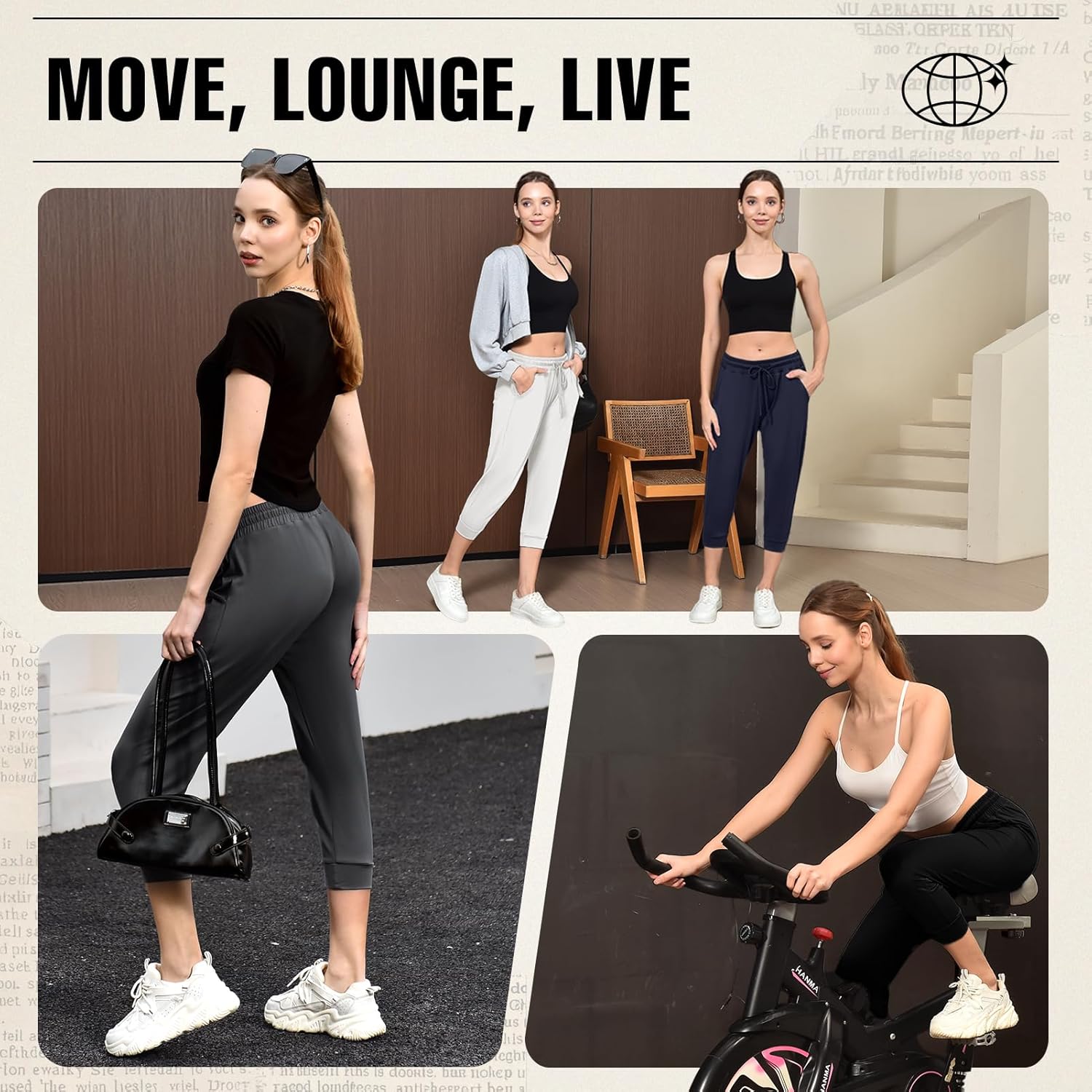 Walifrey Capri Pants for Women with Pockets, Cropped Joggers Drawstring Sweatpants for Lounging Workout and Gym - Image 5