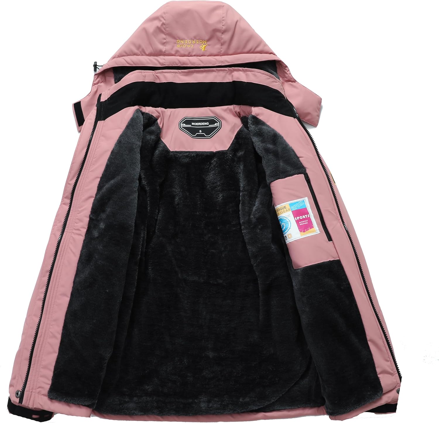 MOERDENG Women's Waterproof Ski Jacket Warm Winter Snow Coat Mountain Windbreaker Hooded Raincoat Jacket - Image 3