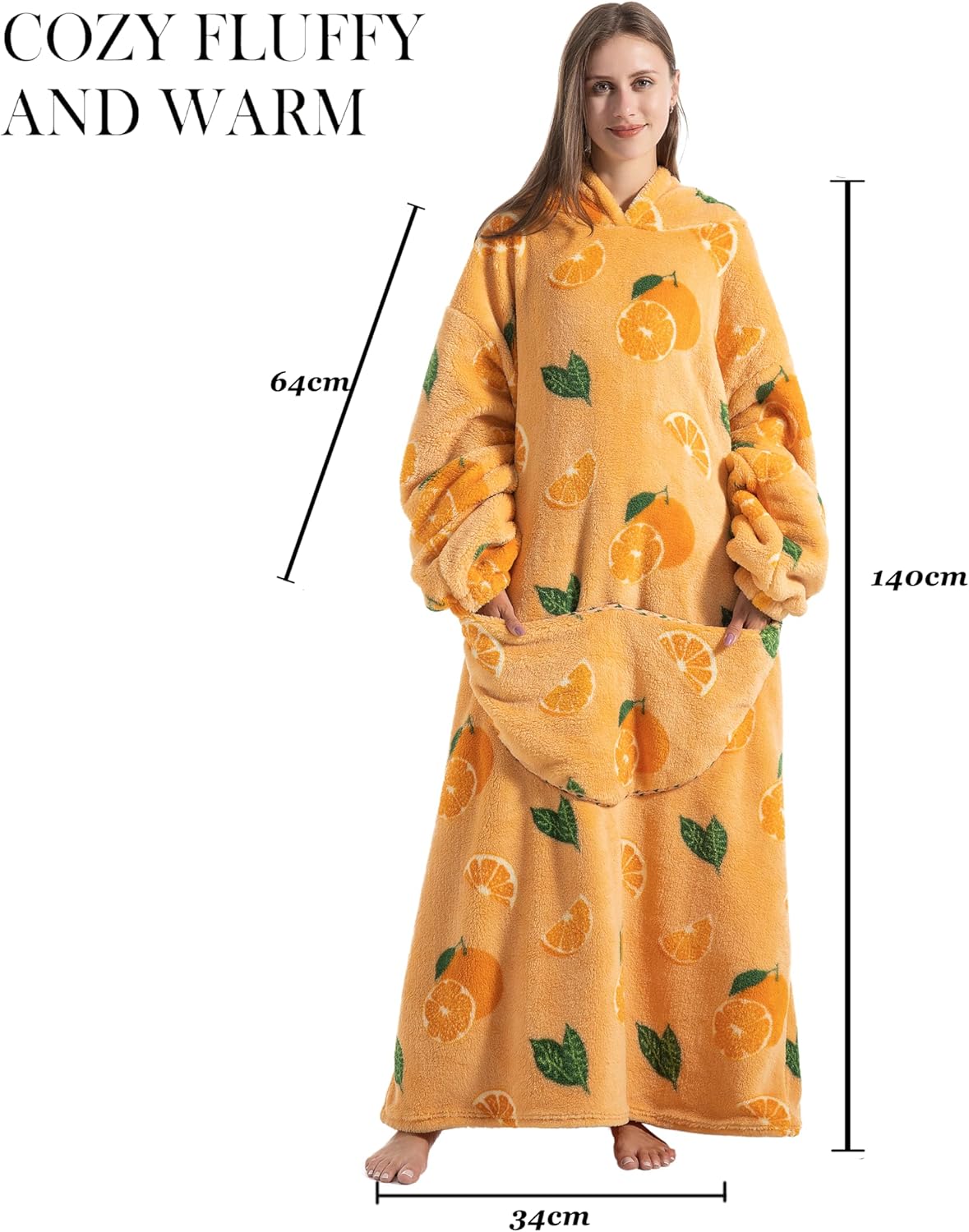 Capecage Blanket Hoodie, Long Hooded Blanket Sweatshirt as Birthday Gifts for Women Men, Long Wearable Blanket for Women Men. - Image 5