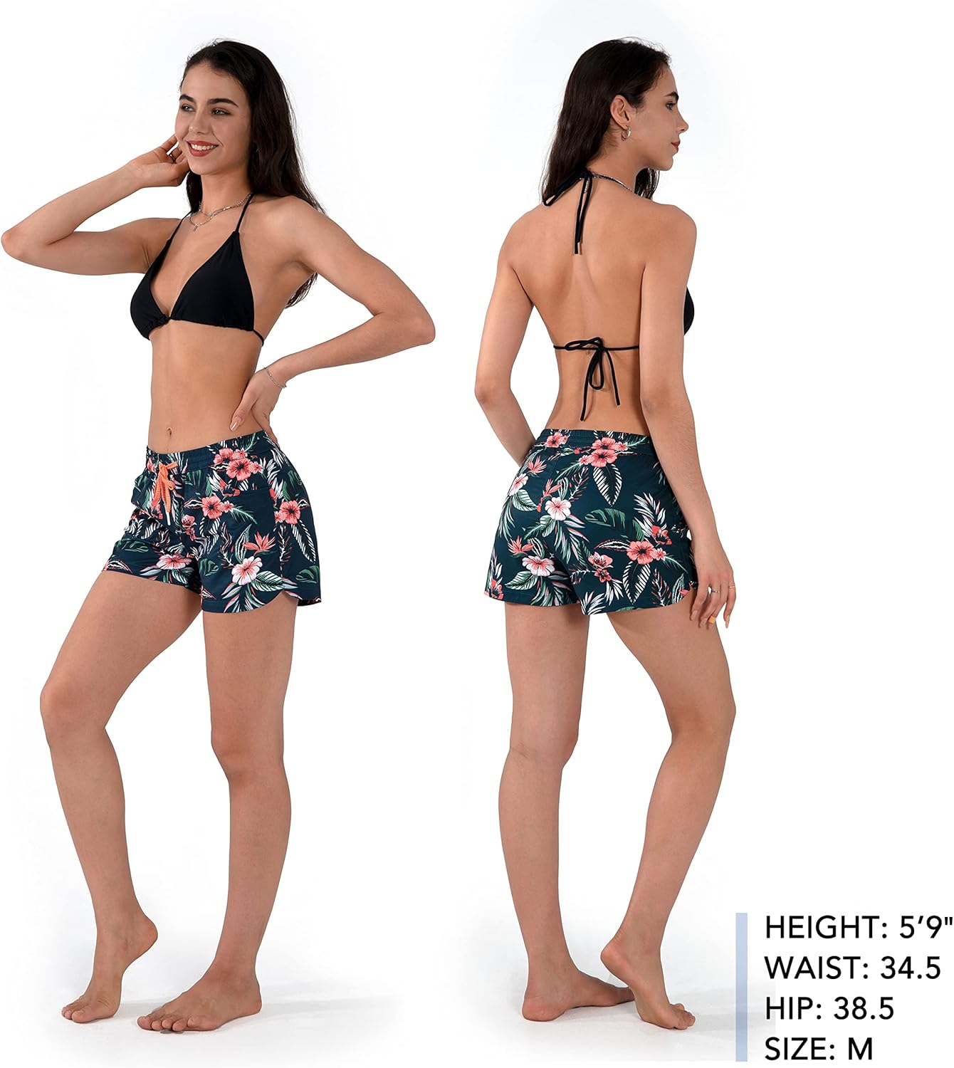 Womens Swim Shorts UPF50+ Board Shorts Quick Dry Beach Shorts Drawstring Sports Summer Bottom - Image 3