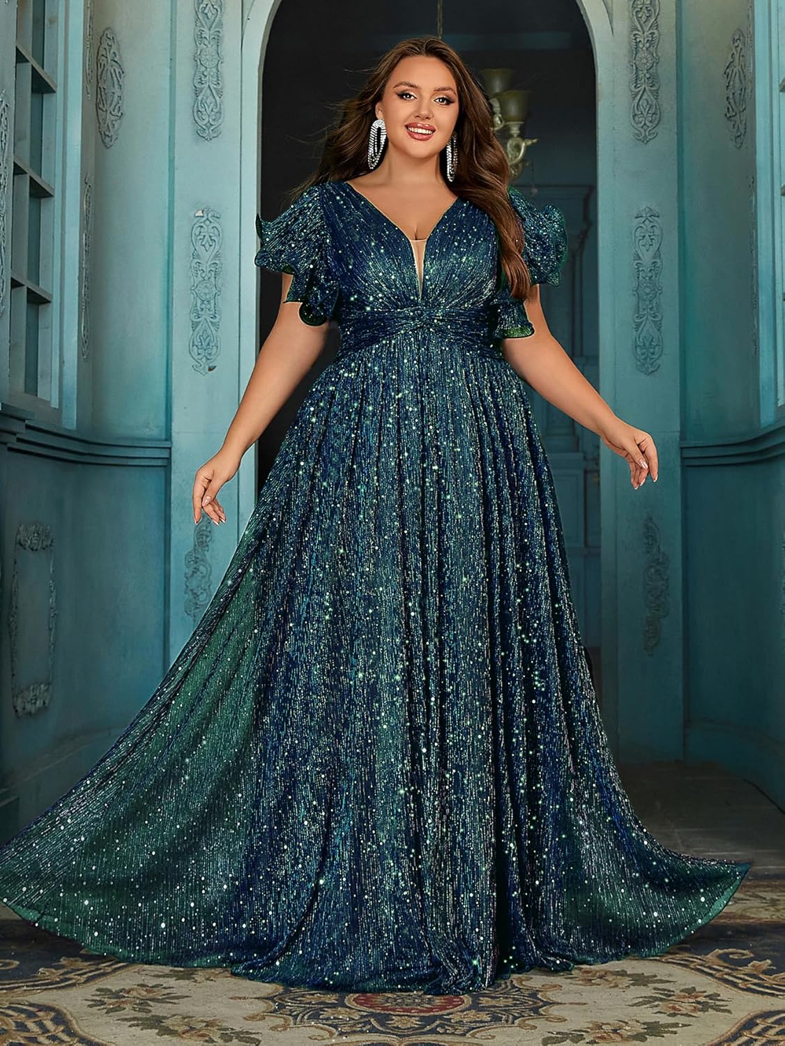 Women Plus Size Wedding Guest Summer Long Prom Dress A Line Elegant Formal Evening Party Cocktail Bridesmaid Gown - Image 7