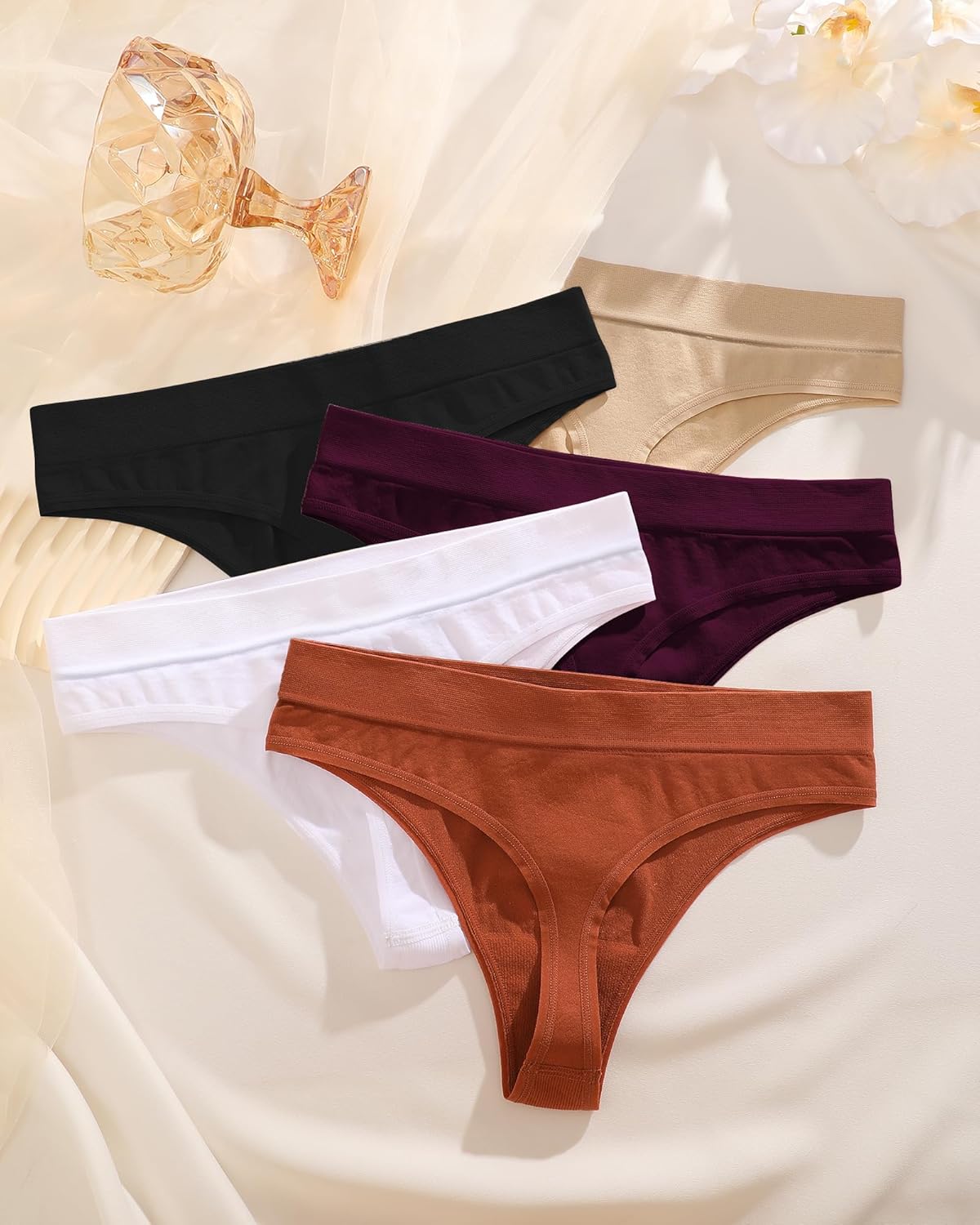 High Waisted Thong for Women Panties Breathable Sporty Tangas Seamless No Show Underwear Pack S-XL - Image 7