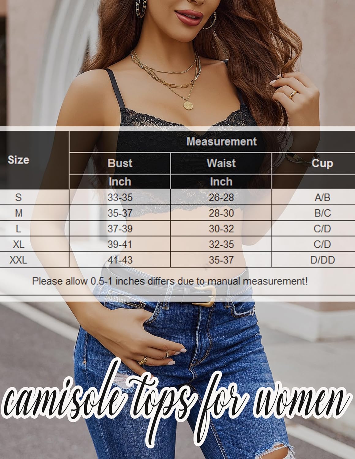 Avidlove Lace Bralette for Women V Neck Cami Tank Y2k Camisoles Adjustable Spaghetti Strap Crop Top - Image 6