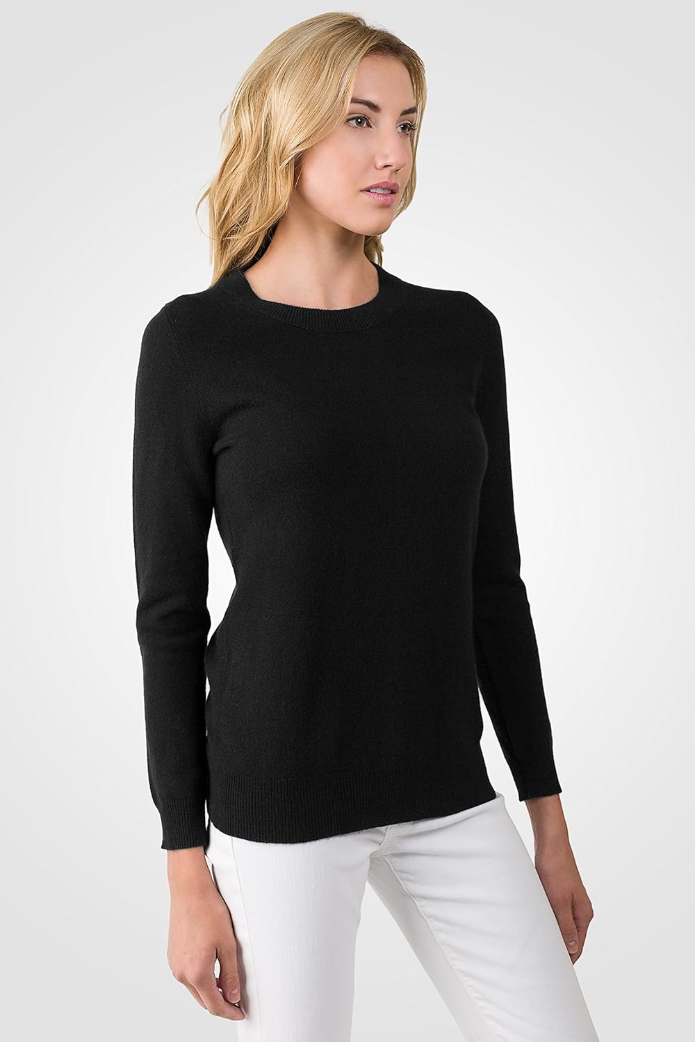 JENNIE LIU Women's 100% Pure Cashmere Crew Neck Sweater, Tight Knit Cozy Soft Hand Washable Long Sleeve Pullover - Image 5