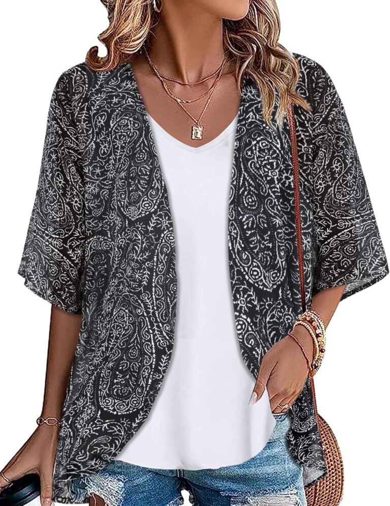 Womens Kimono Beach Cover Up Chiffon Cardigan Floral Summer Tops Loose Capes 2026