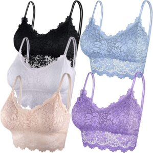 Duufin 5 Pcs Lace Bralettes for Wom...