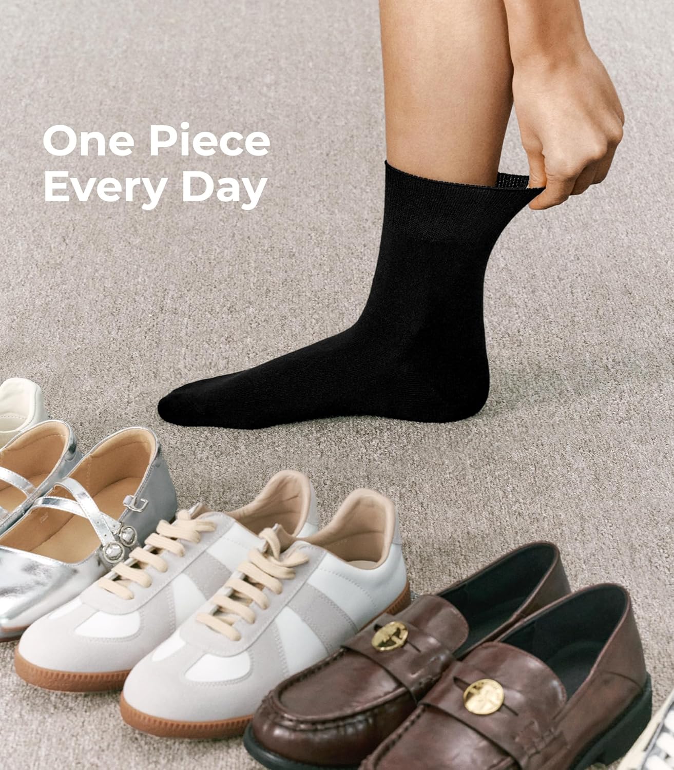 CS CELERSPORT Womens Soft Bamboo Rayon Crew Socks, Thin Breathable Trouser Dress Casual Ankle Socks 6 Pairs - Image 2