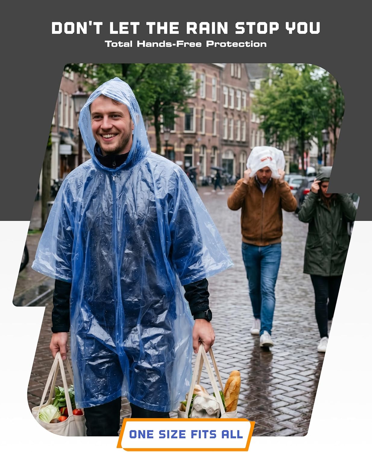 Hagon PRO Disposable Rain Ponchos for Adults (5 Pack) - Image 4