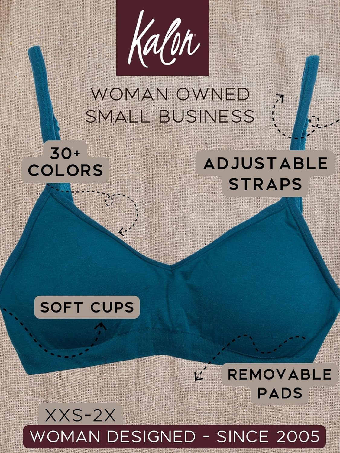 Kalon Women’s 4 Pack Demi Padded Bralette Wireless Comfortable Bra - Image 4
