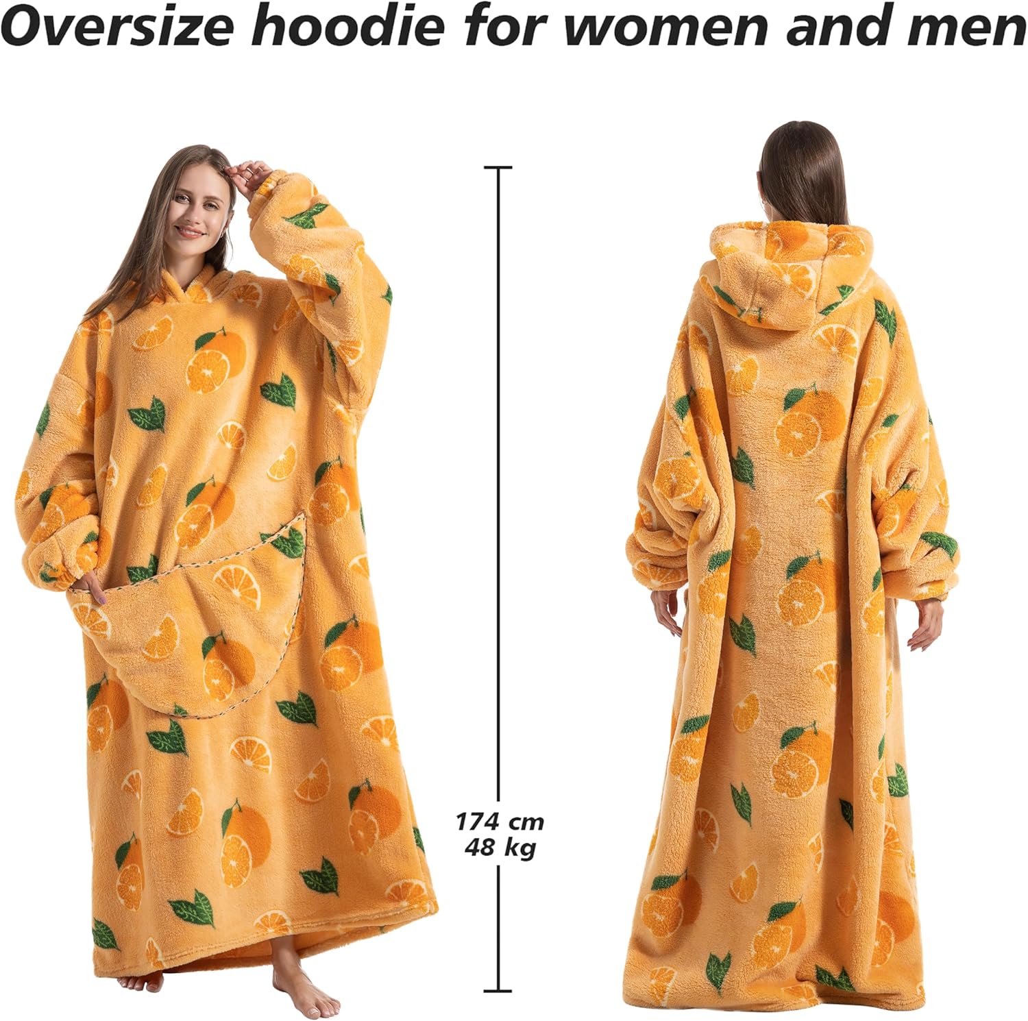 Capecage Blanket Hoodie, Long Hooded Blanket Sweatshirt as Birthday Gifts for Women Men, Long Wearable Blanket for Women Men. - Image 4