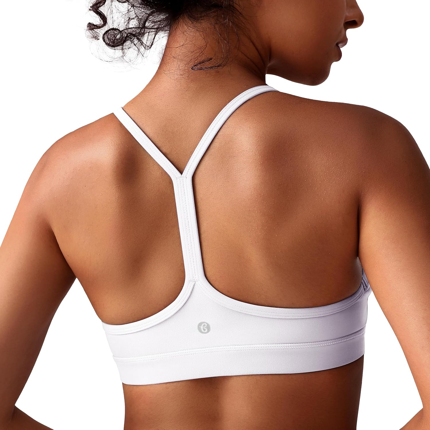 BAYDI Clouduxi Y Back Sports Bra for Women - Padded Racerback Spaghetti Strap Low Impact Workout Yoga Bra, A-C Cups