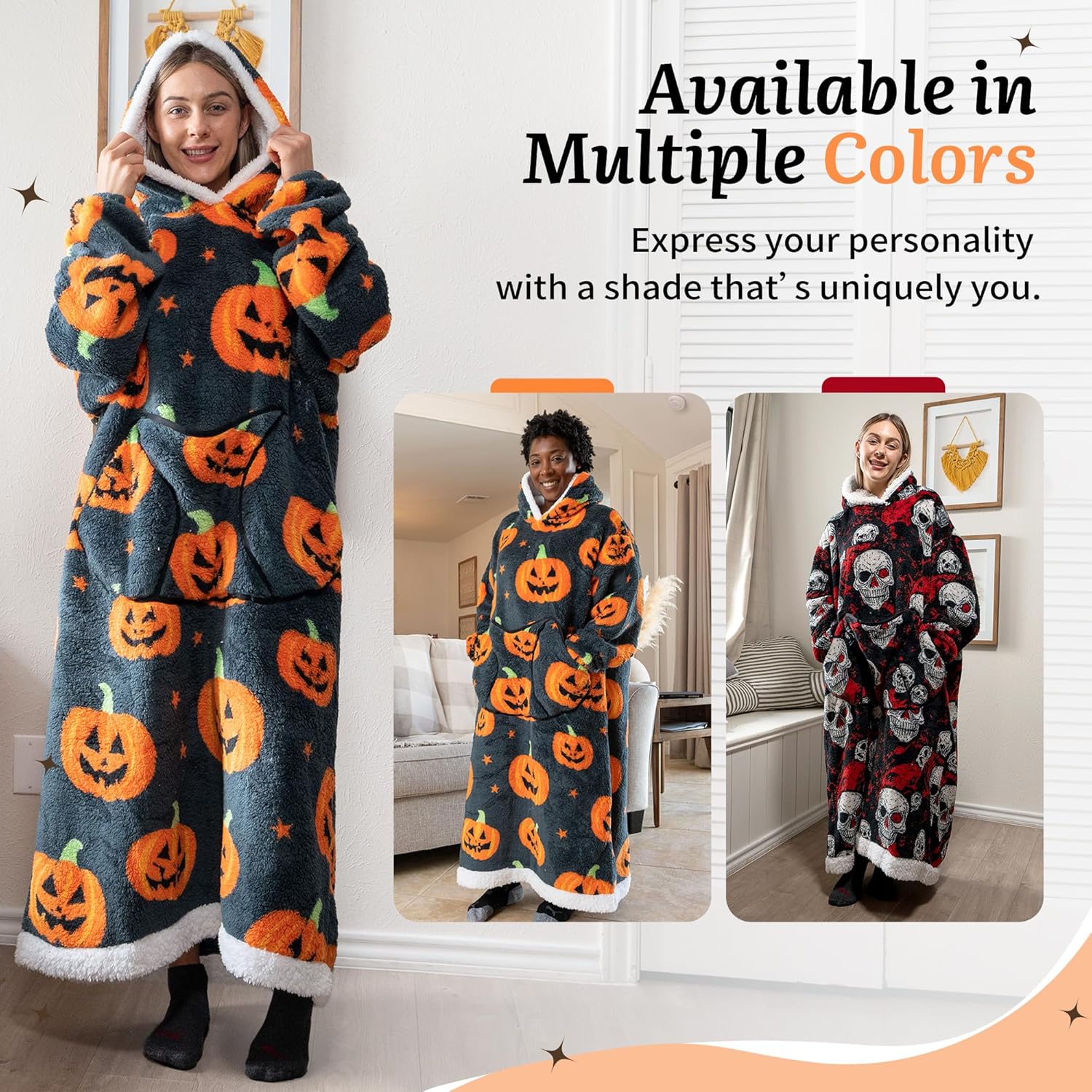 Capecage Blanket Hoodie, Long Hooded Blanket Sweatshirt as Birthday Gifts for Women Men, Long Wearable Blanket for Women Men. - Image 5
