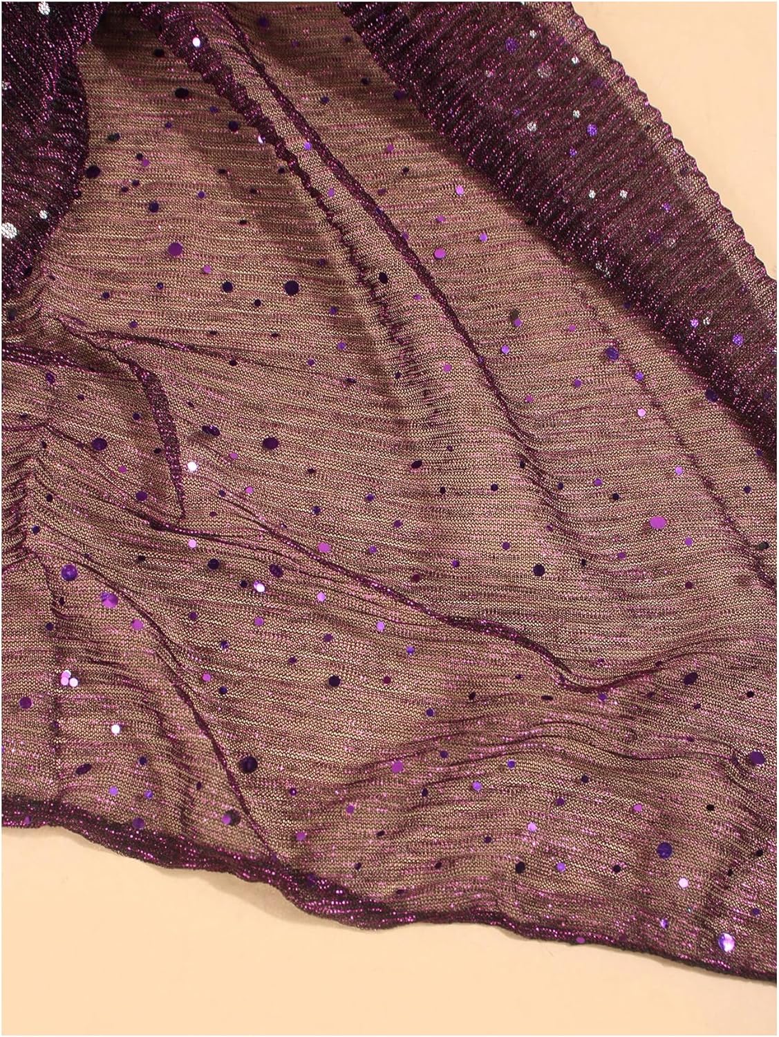 Floerns Women's Sequin Bandana Square Scarf Silk Scarves Mesh Shawl and Wrap for Evening Dresses - Image 4