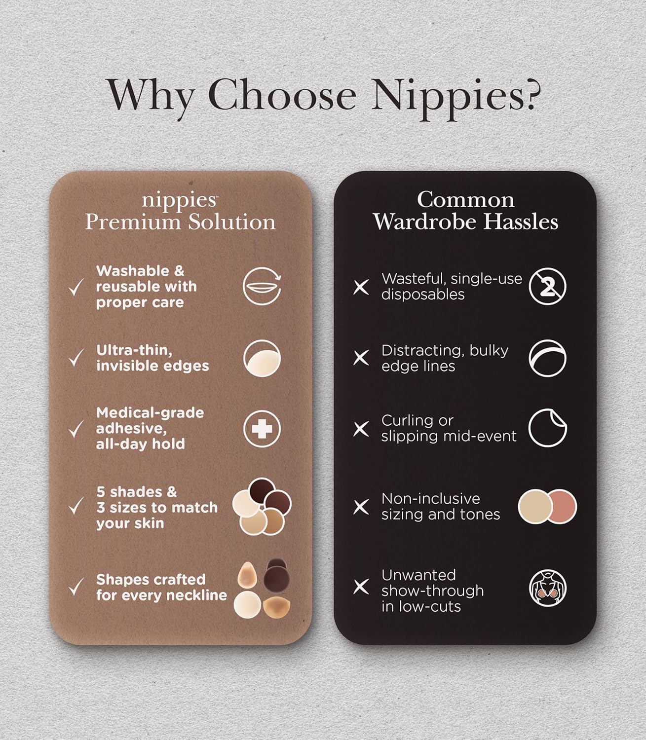 Nippies Nipple Covers for Women - Reusable Sticky Silicone Pasties with Travel Case - Original Circle or Lift Style Available - Image 3