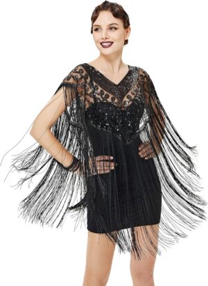 BABEYOND 1920s Shawl Wraps Long Fri...