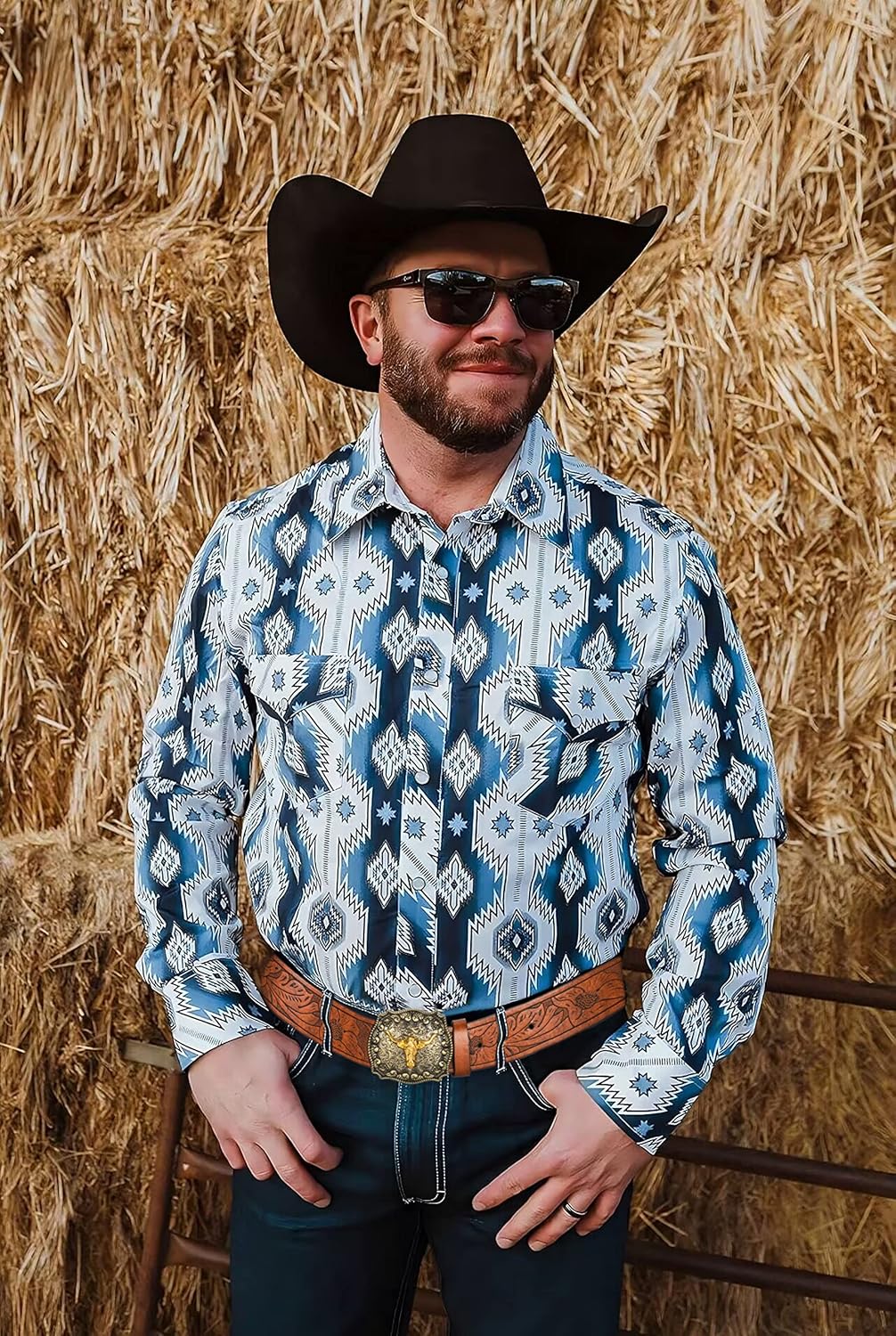 Western-PU-Leather-Belts for Men and Women Cowboy-Cowgirl Longhorn-Bull-Pattern-Engraved-Buckle-Belt for Unisex - Image 4
