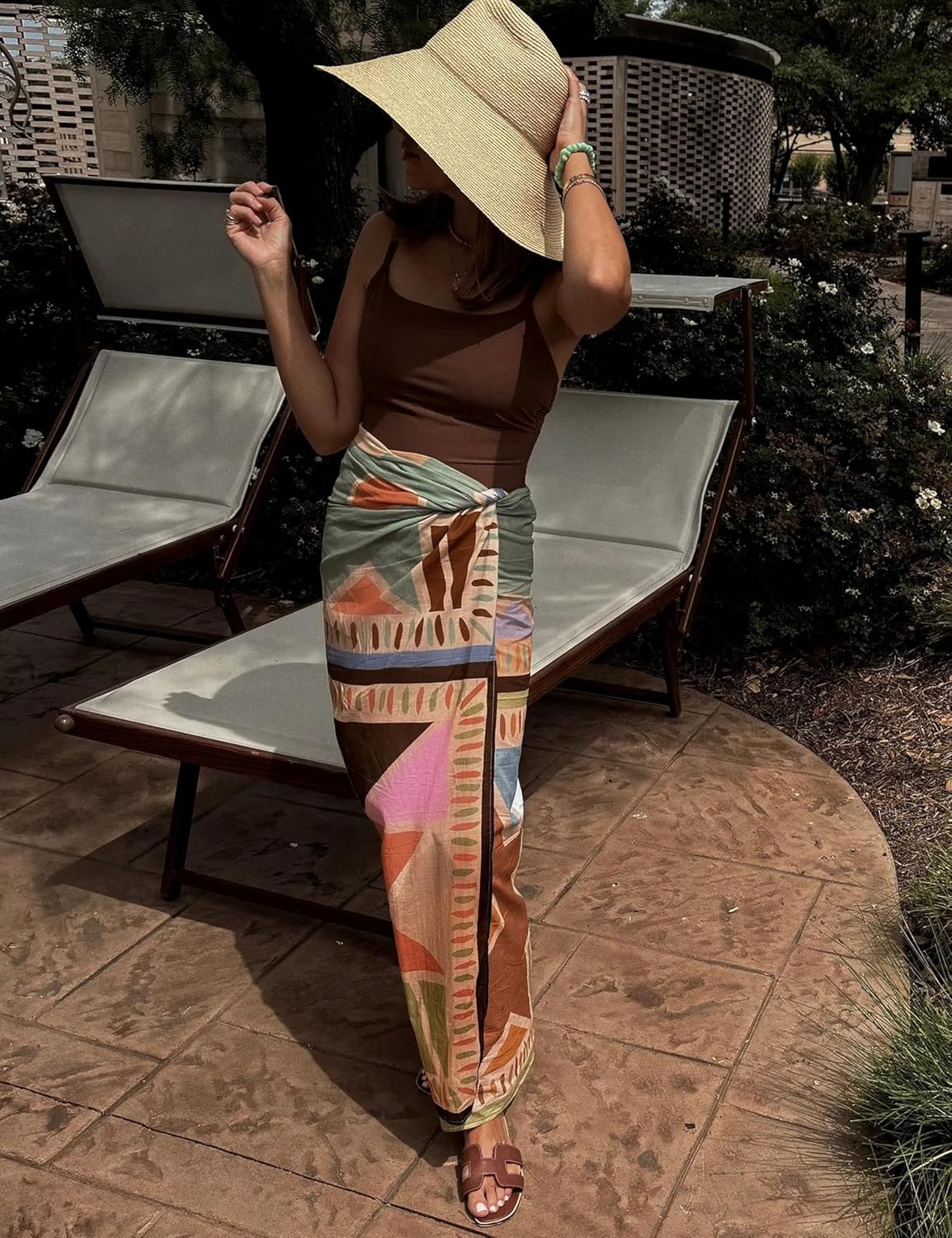 Fiona Jolin Women's 2026 Sarong Pareo Cotton Beach Coverups Lightweight Wrap Skirt Boho Printed Bikini Cover Ups - Image 3