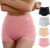 MEIYATING Boy Shorts Underwear for Women High Waisted Cotton Panties Stretch Briefs 4 Pack Plus Size