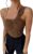 OYOANGLE Women’s One Shoulder Going Out Bodysuit Tops Asymmetrical Textured Sleeveless Concert Tank Tops