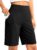 G Gradual Women’s Bermuda Long Shorts with Pockets 9″ High Waisted Knee Length Shorts for Women Walking Athletic Workout