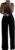 CHICME Women’s One Piece Jumpsuit Rhinestone Cutout Ruched Wide Leg Jumpsuit Overall Long Pants