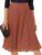 GRACE KARIN Pleated Midi Skirt for Women,Summer Chiffon Elastic High Waist Knee Length Skirts, Swing A-Line Boho Outfits