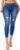 Jvini Women’s Stretch Denim Pull On Jeans with Pockets – Ripped Distressed Elastic Waist Jeggings Skinny Denim Pants
