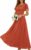 Ever-Pretty Women’s Spring Elegant Round Neck Short Sleeve Chiffon Empire Waist Floor Length Formal Dresses Bridesmaid Dress