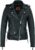Dream Apparel Women’s Classic Leather Motorcycle Jacket with Zip Out Lining, Biker Jacket for Ladies with Side Laces, Black