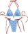 WDIRARA Women’s 2 Piece Swimsuit Cherry Print Bikini Set Halter Triangle Bikini Side Tie String Bathing Suits