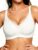 HORISUN Wireless No Underwire Bra for Women V-Neck Lace Trim Jelly Supportive Seamless Bra Comfortable Tshirt Bralette