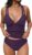 CUPSHE Women’s Tankini Set V Neck Crisscross Adjustable Straps Cutout Two Piece Swimsuit Mid Rise Ruched