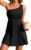 Charmo Ribbed One Shoulder Swim Dress Scalloped Tummy Control Swimsuits for Women Swimwear Built-in Side Tie and Briefs