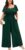 SCOMCHIC Women’s Plus Size Jumpsuits Square Neck Dressy Casual Wide Leg Long Pant Romper One Piece Outfits With Pockets