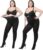 MOOCHI 2 Pairs Women’s Plus Size Opaque Tights Control Top High Waist Ultra Soft Elastic