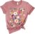 Women Boho Wildflowers Cottagecore Shirt Vintage Butterfly Floral Botanical Graphic Tees Garden Lover Tops