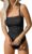CUPSHE Women’s One Piece Swimsuit Tummy Control Square Neck Bathing Suit Ruched Adjustable Straps