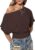 SweatyRocks Women’s Off The Shoulder Crop Tops Asymmetrical Y2K Going Out Top Dolman Short Sleeve 2026 Summer Trendy Clothes