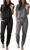 Ekouaer 2 pack Pajama Sets for Womens Jogger Pants Pjs Short Sleeves Lounge Set Soft Sleepwear with Pockets