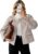 HOTIAN Women’s V-Neck Wool Blend Short Coat Long Sleeve Cropped Jacket Fall Winter Peacoat Casual Pea Trench Coats
