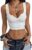 SOLY HUX Women’s V Neck Crop Tops Basic Trendy Notched Sleeveless Slim Fit Summer Y2k Sexy Crop Tank Top