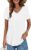 Elesomo Womens T Shirts V Neck Summer Short/Long Sleeve Cotton Tops Tees