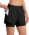 Ksmien Women’s 2 in 1 Running Shorts Quick Dry Athletic Gym Workout Shorts with Liner Phone Pockets