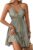 SOLY HUX Women’s Summer Mini Dress Halter Backless Sleeveless A Line Ruffle Hem Flowy Cami Dresses Sundress