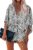 PRETTYGARDEN Women’s Leopard Print Shorts Jumpsuit Wrap V Neck 3/4 Sleeve Casual Loose Oversized Romper With Pockets