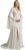 Women’s Halter Lace Wedding Dress Removable Bell Sleeves High Slit A Line Long Informal Beach Bridal Gowns